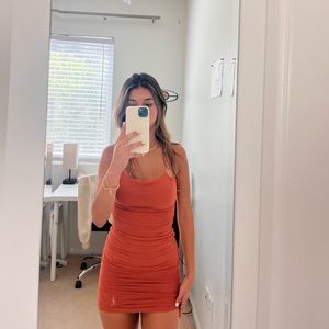 Burnt orange Oh Polly bodycon dress